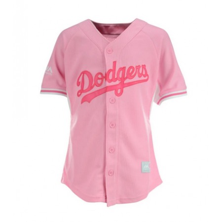 Women's Los Angeles Dodgers Blank Pink Stitched Baseball Jersey(Run Small)