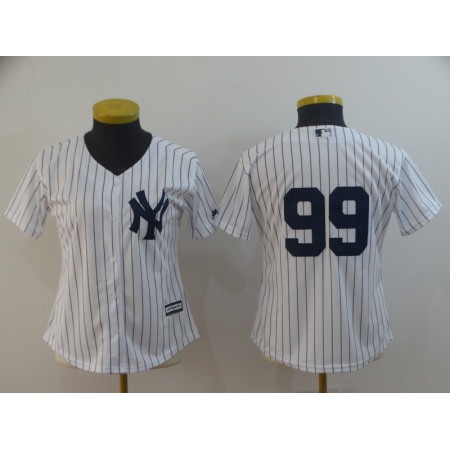 Women's New York Yankees #99 Aaron Judge White 2019 Cool Base Stitched MLB Jersey(Run Small)