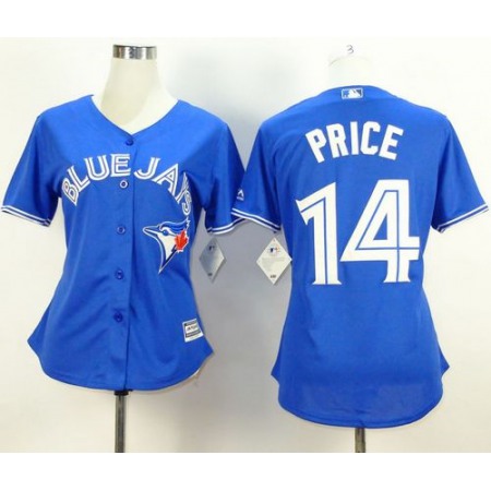 Blue Jays #14 David Price Blue Alternate Women's Stitched MLB Jersey