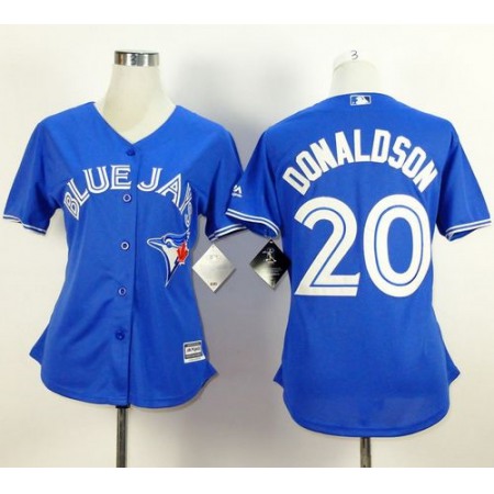 Blue Jays #20 Josh Donaldson Blue Alternate Women's Stitched MLB Jersey