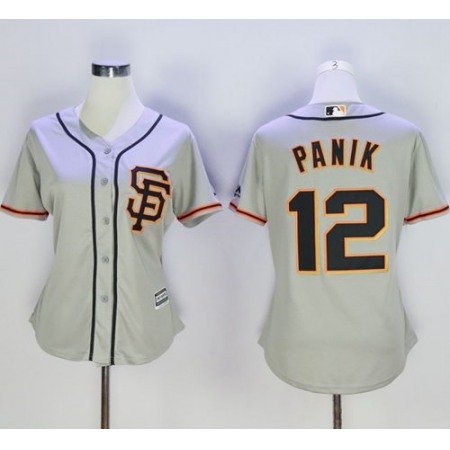 Giants #12 Joe Panik Grey Road 2 Women's Stitched MLB Jersey