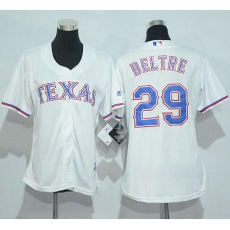 Rangers #29 Adrian Beltre White Women's Home Stitched MLB Jersey