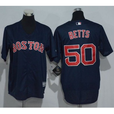 Red Sox #50 Mookie Betts Dark Blue Cool Base Stitched Youth MLB Jersey