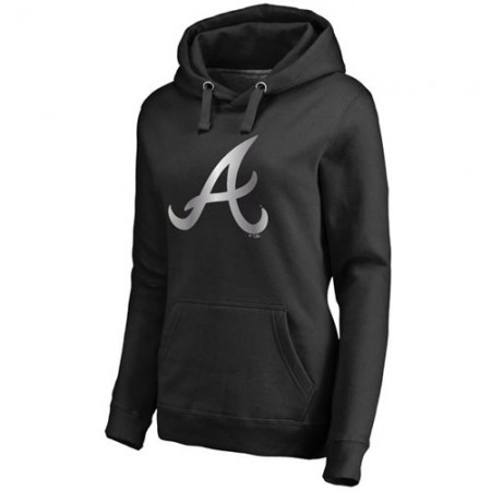 Women's Atlanta Braves Platinum Collection Pullover Hoodie Black