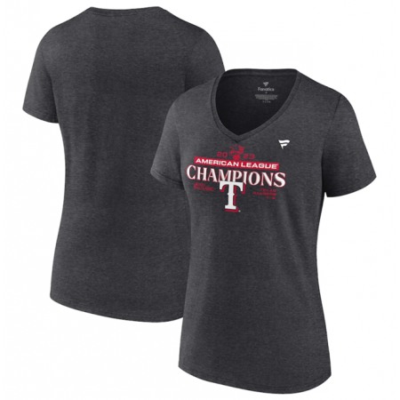 Women's Texas Rangers 2023 Heather Charcoal Champions Locker Room Big & Tall T-Shirt(Run Small)