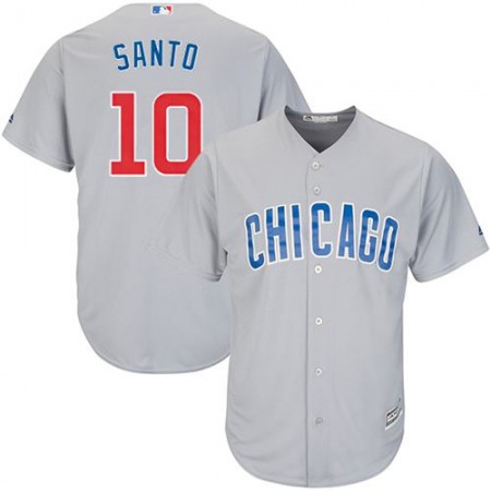 Cubs #10 Ron Santo Grey Road Stitched Youth MLB Jersey