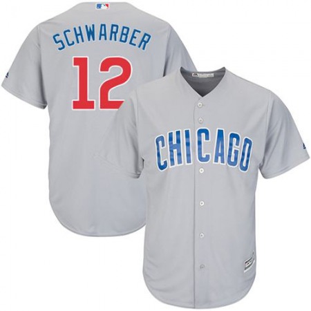 Cubs #12 Kyle Schwarber Grey Road Stitched Youth MLB Jersey