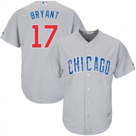 Cubs #17 Kris Bryant Grey Road Stitched Youth MLB Jersey