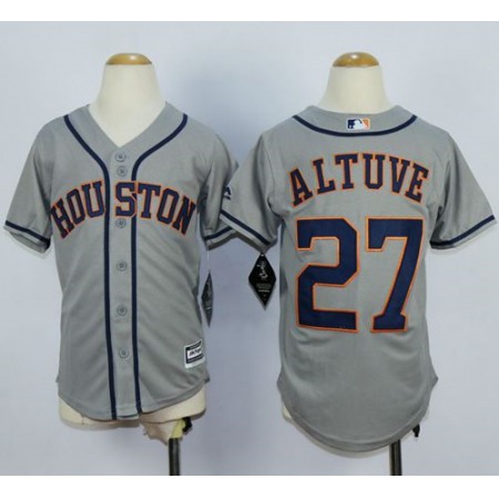 Astros #27 Jose Altuve Grey Cool Base Stitched Youth MLB Jersey