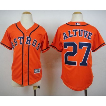 Astros #27 Jose Altuve Orange Cool Base Stitched Youth MLB Jersey
