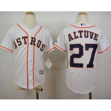 Astros #27 Jose Altuve White Cool Base Stitched Youth MLB Jersey