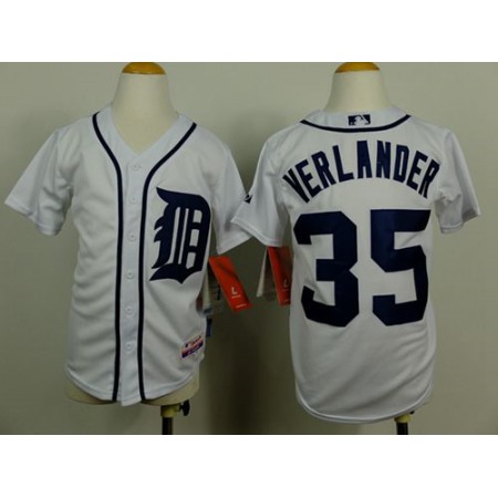 Tigers #35 Justin Verlander White Cool Base Stitched Youth MLB Jersey