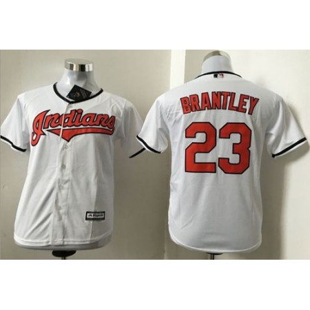 indians #23 Michael Brantley White Cool Base Stitched Youth MLB Jersey