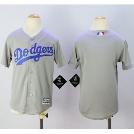 Dodgers Blank Grey Cool Base Stitched Youth MLB Jersey