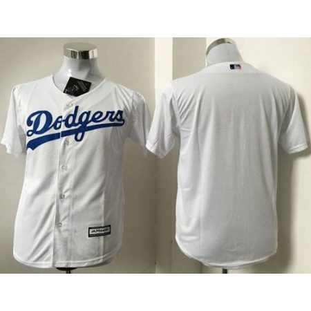 Dodgers Blank White Cool Base Stitched Youth MLB Jersey