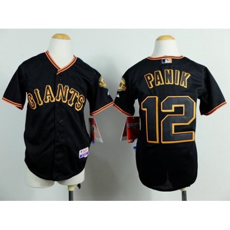Giants #12 Joe Panik Black Cool Base Stitched Youth MLB Jersey
