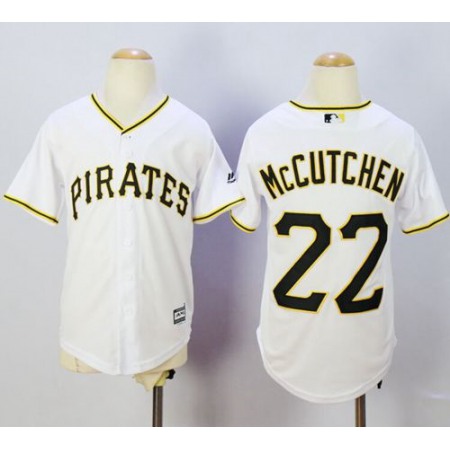 Pirates #22 Andrew McCutchen White Cool Base Stitched Youth MLB Jersey