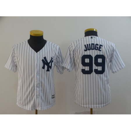 Youth New York Yankees #99 Aaron Judge 2019 White Cool Base Stitched MLB Jersey