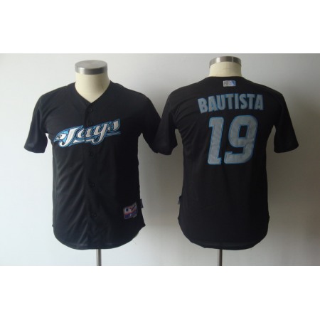 Blue Jays #19 Jose Bautista Black Cool Base Stitched Youth MLB Jersey