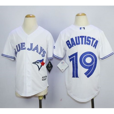 Blue Jays #19 Jose Bautista White New Cool Base Stitched Youth MLB Jersey