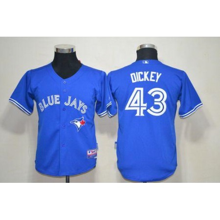 Blue Jays #43 R.A. Dickey Blue New Cool Base Stitched Youth MLB Jersey
