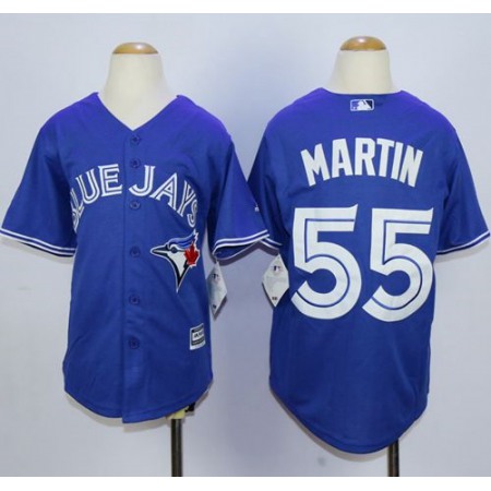 Blue Jays #55 Russell Martin Blue Cool Base Stitched Youth MLB Jersey