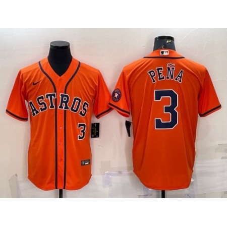Toddler Houston Astros #3 Jeremy Pena Orange With Patch Stitched Baseball Jersey