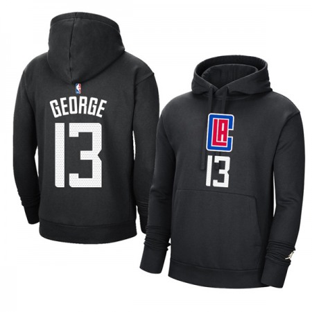 Men's Los Angeles Clippers #13 Paul George 2021 Black Pullover Hoodie