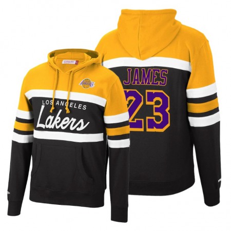 Men's Los Angeles Lakers #23 LeBron James 2020 New Fall Edition Gold Black HWC Pullover Hoodie