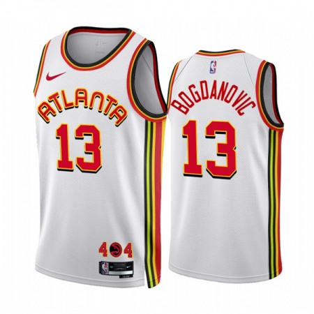 Men's Atlanta Hawks #13 Bogdan Bogdanovic 2022/23 White Association Edition Stitched Jersey