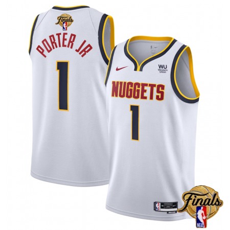 Men's Denver Nuggets #1 Michael Porter Jr. White 2023 Finals Association Edition Stitched Basketball Jersey