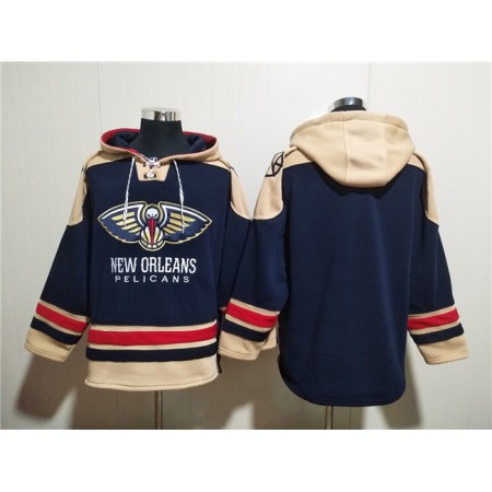 Men's New Orleans Pelicans Blank Navy Ageless Must-Have Lace-Up Pullover Hoodie