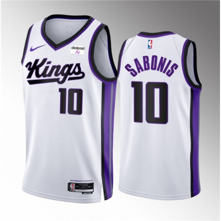 Men's Sacramento Kings #10 Domantas Sabonis White 2023/24 Association Edition Swingman Stitched Basketball Jersey