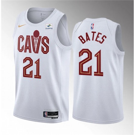 Men's Cleveland Cavaliers #21 Emoni Bates White 2023 Draft Association Edition Stitched Jersey