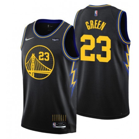 Men's Golden State Warriors #23 Draymond Green 2021/22 City Edition 75th Anniversary Black Stitched Basketball Jersey