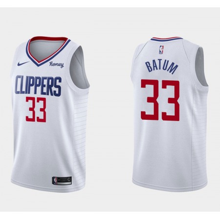 Men's Los Angeles Clippers #33 Nicolas Batum White Association Edition Stitched Basketball Jersey
