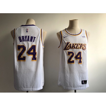 Men's Los Angeles Lakers #24 Kobe Bryant White 2018/19 Association Edition Swingman Stitched NBA Jersey