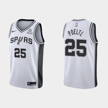 Men's San Antonio Spurs #25 Jakob Poeltl Association Edition White Stitched Jersey