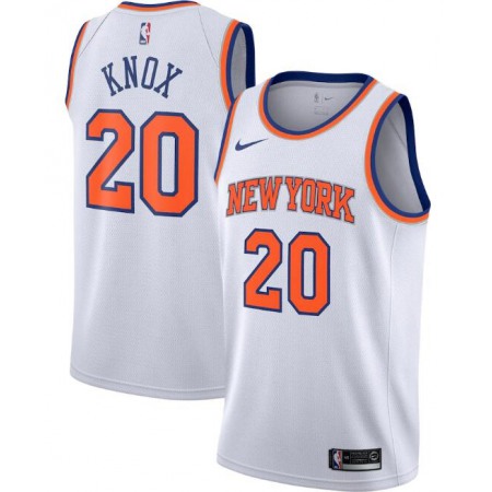 New Yok Knicks #20 Kevin Knox White Association Edition Stitched Swingman Jersey