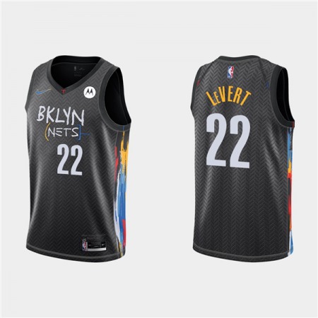 Men's Brooklyn Nets #22 Caris LeVert 2020 Black City Edition Stitched Jersey