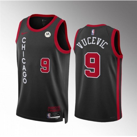 Men's Chicago Bulls #9 Nikola Vucevic Black 2023/24 City Edition Stitched Basketball Jersey