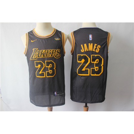 Men's Los Angeles Lakers #23 LeBron James Black City Edition Nike Swingman Stitched Jersey