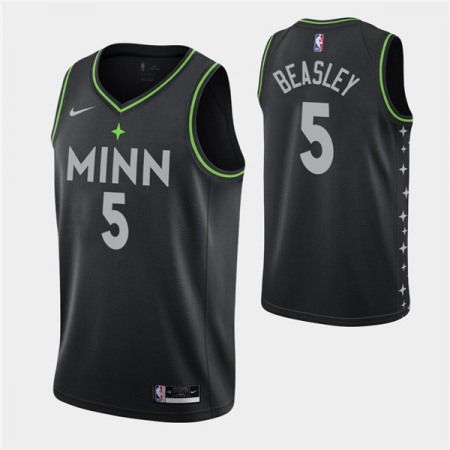 Men's Minnesota Timberwolves #5 Malik Beasley 2020-21 Black City Edition Stitched Jersey