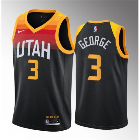 Men's Utah Jazz #3 Keyonte George Black 2023 Draft City Edition Stitched Basketball Jersey