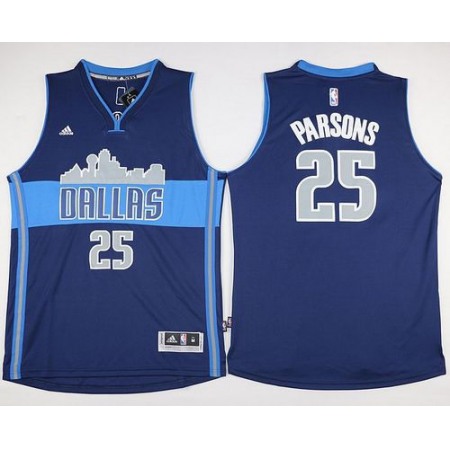 Mavericks #25 Chandler Parsons Navy Blue The City Stitched NBA Jersey