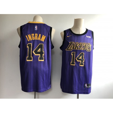 Men's Los Angeles Lakers #14 Brandon Ingram Purple 2018/19 City Edition Swingman Stitched NBA Jersey