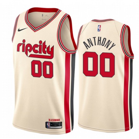Men's Portland Trail Blazers #00 Carmelo Anthony Cream 2019 City Edition Stitched NBA Jersey