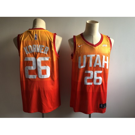 Men's Utah Jazz #26 Kyle Korver Orange 2018/19 City Edition Swingman Stitched NBA Jersey