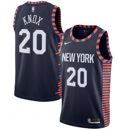New Yok Knicks #20 Kevin Knox Navy City Edition Stitched Swingman Jersey