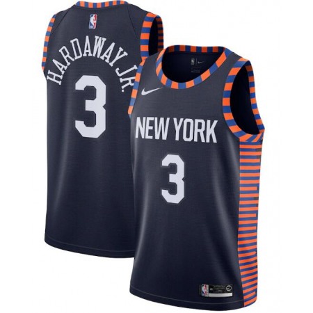 New Yok Knicks #3 Maurice Harkless Navy City Edition Stitched Swingman Jersey